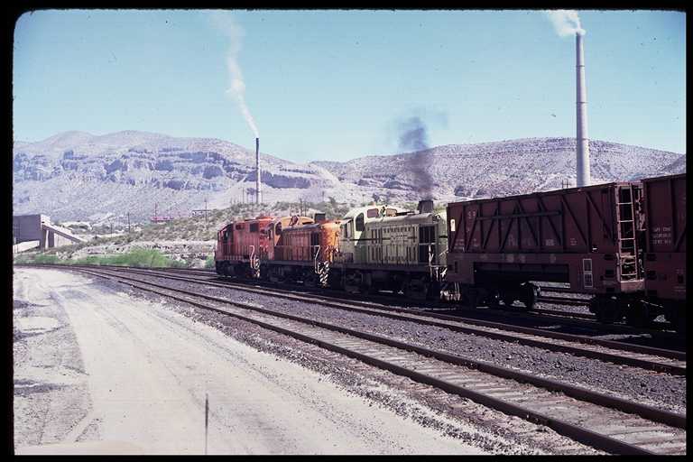 SMA Train at Hayden with Smelter Stacks in Background
