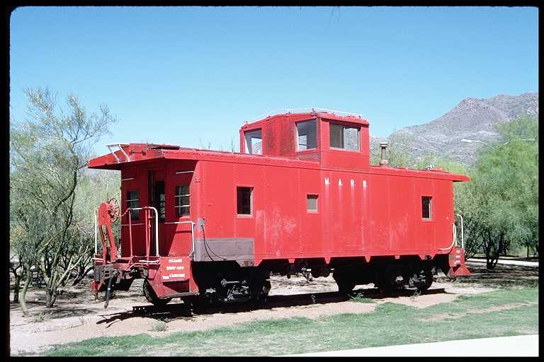 Photo of Magma RR caboose on display at Superior, AZ.