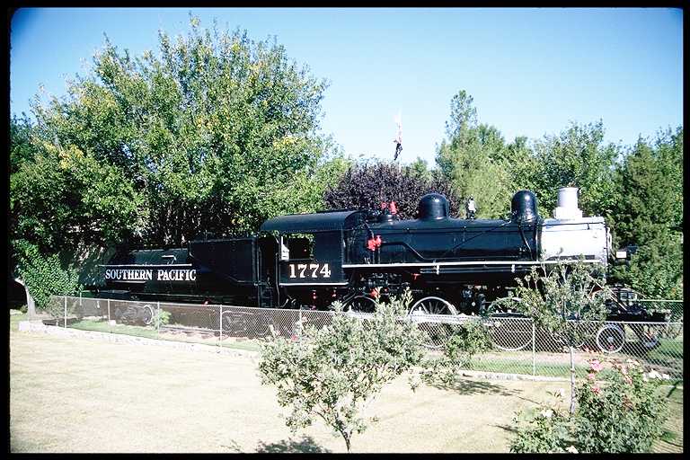 Southern Pacific locomotive #1774 on display at Globe.