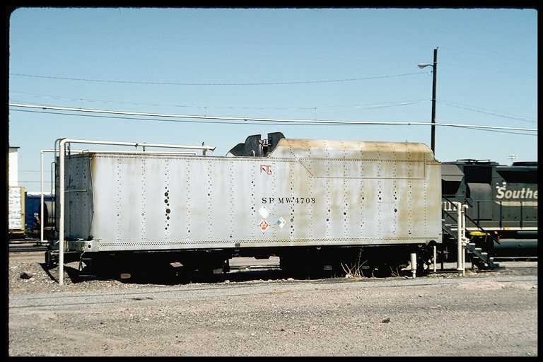 SP steam locomotive tender being used for diesel fuel storage.