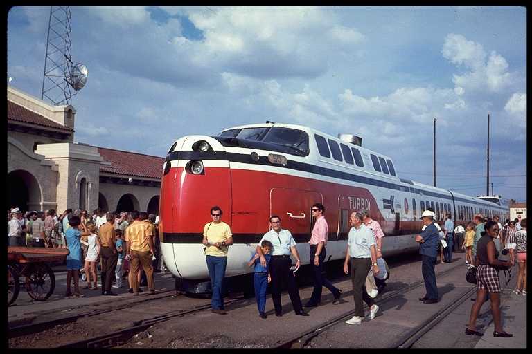 Amtrak Turbo Train on display at Phoenix.