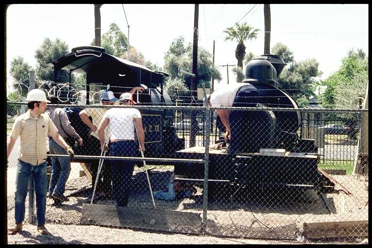 Arizona Museum 10th & Van Buren. Tombstone & Southern #1. Locomotive under Restoration by AZ Chapter NRHS.