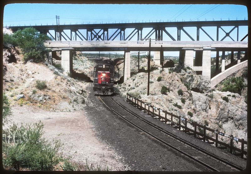 Freight Train on Lower Track of Crossover