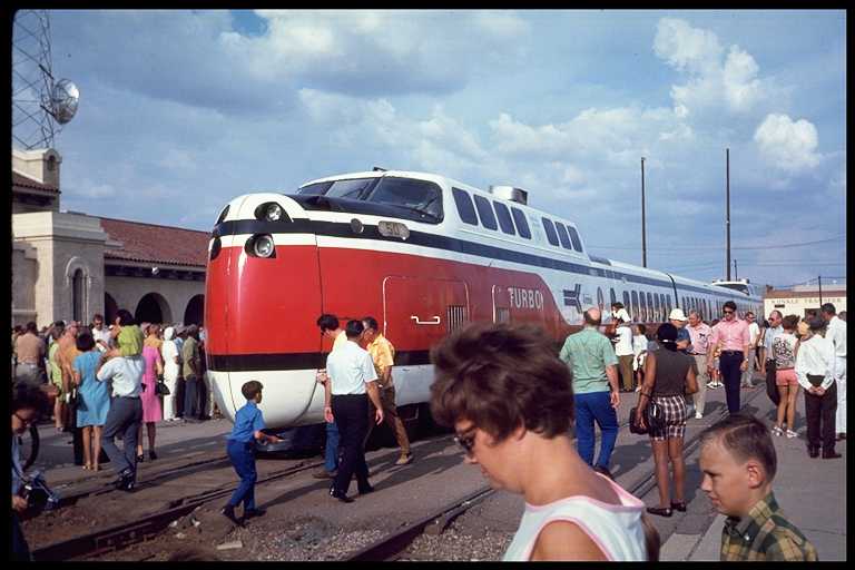 Amtrak Turbo Train on display at Phoenix.